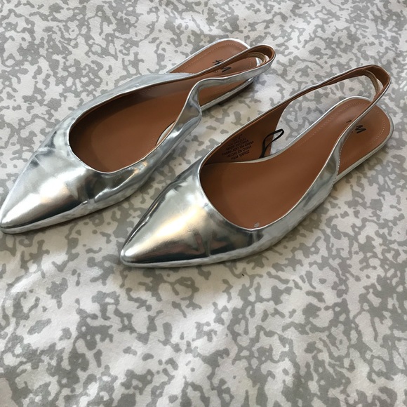 H&M Shoes - Metallic silver slingback by H&M, Sz 39